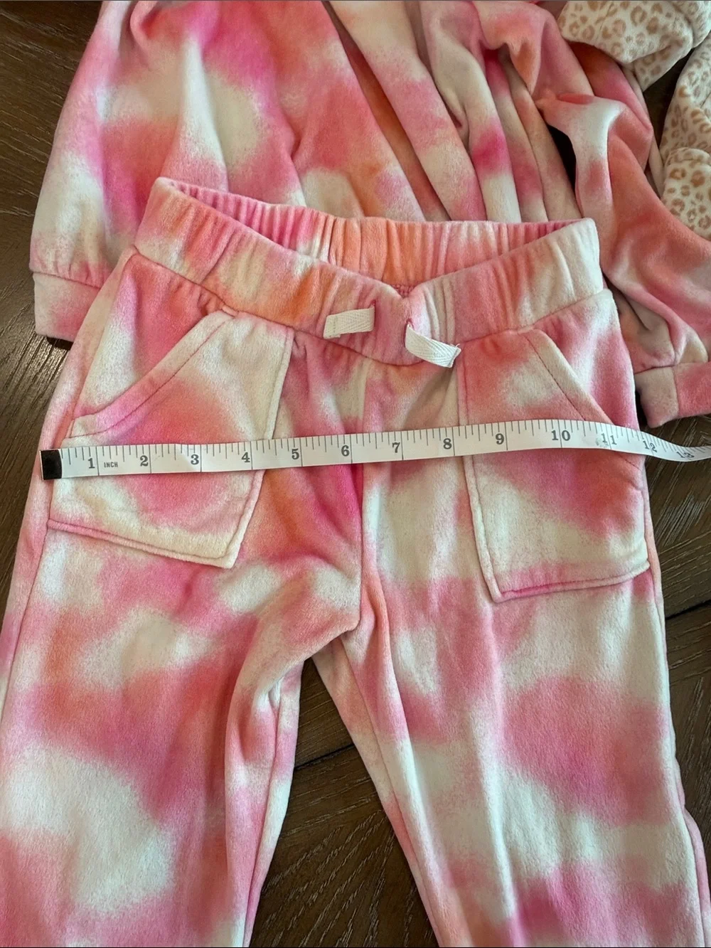 Cat & Jack Pink Tie-Dye and Cream Leopard Ruffle Pajama Set Duo